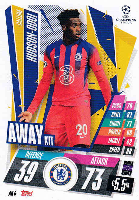 AK004 - Callum Hudson-Odoi (Chelsea) - AWAY KIT - Topps Match Attax Extra 2020/21