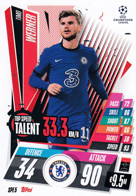 #SPE5 Timo Werner (Chelsea) Match Attax EXTRA 2020/21 TOP SPEED TALENT