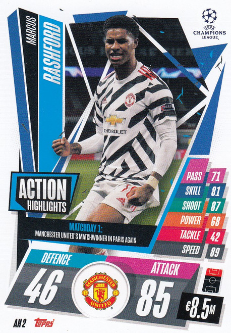 #AH2 Marcus Rashford (Manchester United) Match Attax EXTRA 2020/21 ACTION HIGHLIGHTS