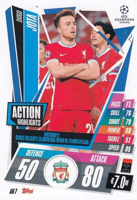 #AH7 Diogo Jota (Liverpool) Match Attax EXTRA 2020/21 ACTION HIGHLIGHTS