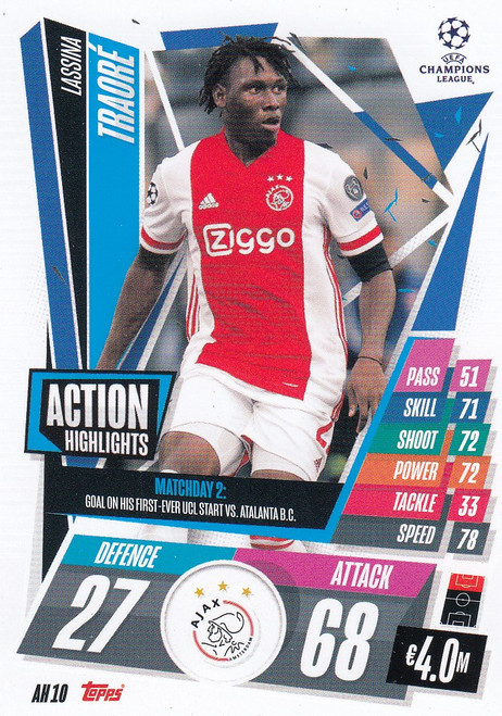 #AH10 Lassina Traoré (AFC Ajax) Match Attax EXTRA 2020/21 ACTION HIGHLIGHTS