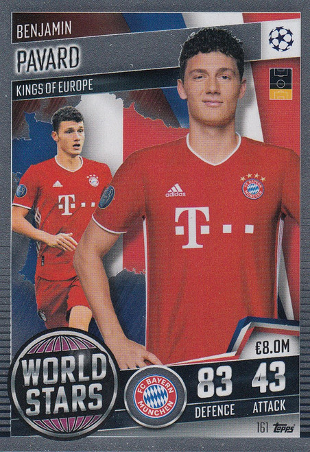 #161 Benjamin Pavard (FC Bayern München) Match Attax 101 2020/21 WORLD STAR