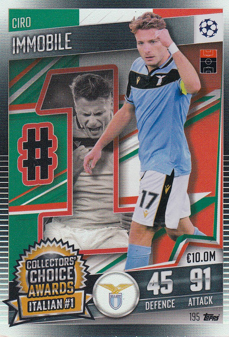 #195 Ciro Immobile (SS Lazio) Match Attax 101 2020/21 COLLECTORS' CHOICE AWARDS