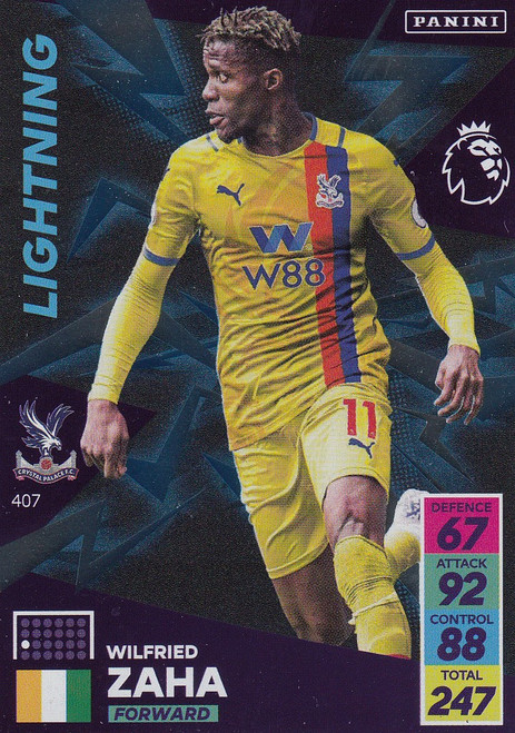 #407 Wilfried Zaha (Crystal Palace) Adrenalyn XL Premier League 2021/22 LIGHTNING