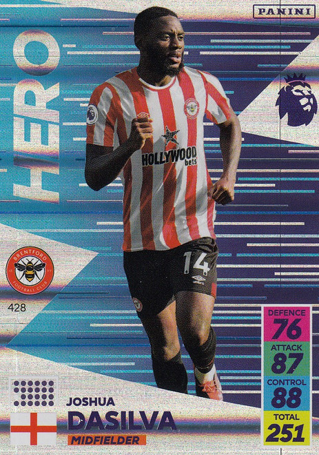 #428 Josh Dasilva (Brentford) Adrenalyn XL Premier League 2021/22 HERO