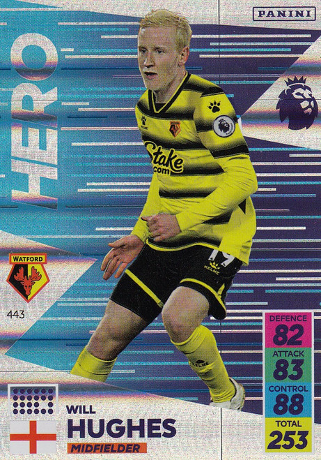#443 Will Hughes (Watford) Adrenalyn XL Premier League 2021/22 HERO