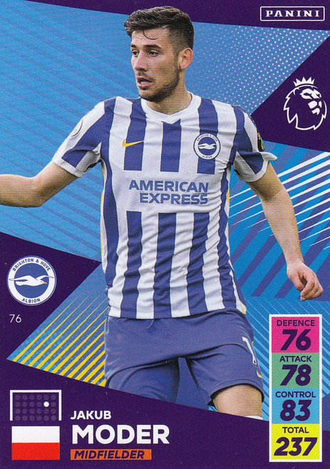 #76 Jakub Moder (Brighton & Hove Albion) Adrenalyn XL Premier League 2021/22