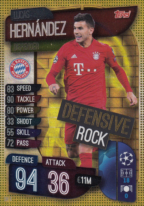 #DR5 Lucas Hernandez (FC Bayern Munchen) Match Attax EXTRA 2019/20 DEFENSIVE ROCK