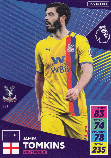 #121 James Tomkins (Crystal Palace) Adrenalyn XL Premier League 2021/22