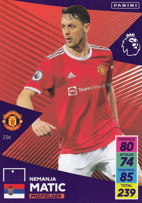 #236 Nemanja Matic (Manchester United) Adrenalyn XL Premier League 2021/22