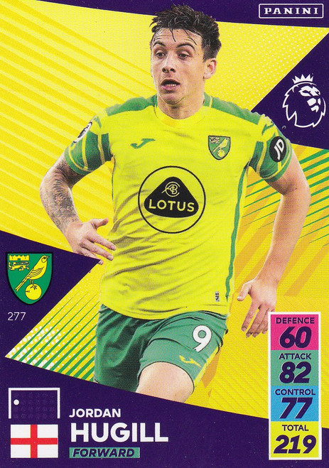 #277 Jordan Hugill (Norwich City) Adrenalyn XL Premier League 2021/22