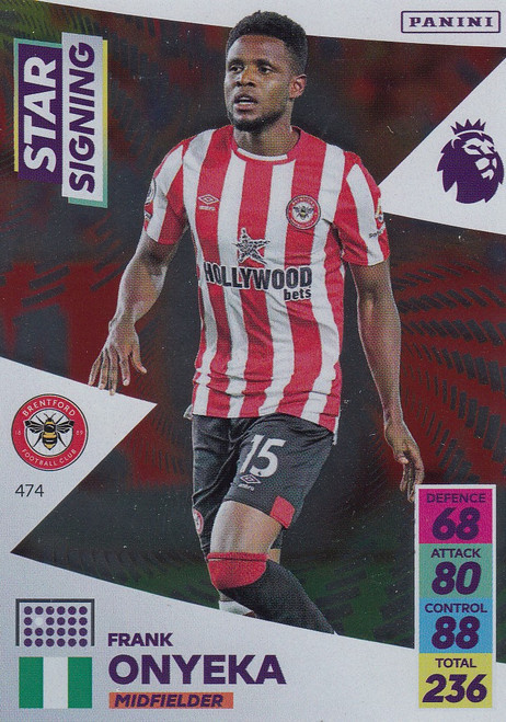 #474 Frank Onyeka (Brentford) Adrenalyn XL Premier League 2021/22 STAR SIGNING