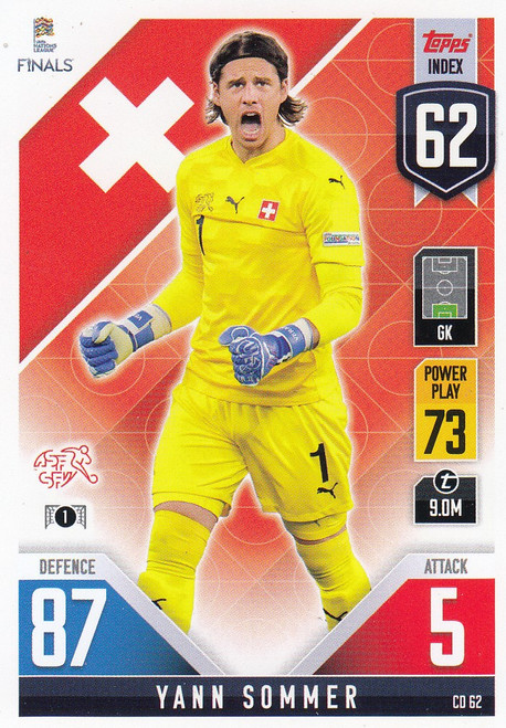 #CD62 Yann Sommer (Switzerland) Match Attax 101 2022 101 COUNTDOWN