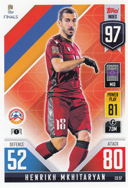 #CD97 Henrikh Mkhitaryan (Armenia) Match Attax 101 2022 101 COUNTDOWN