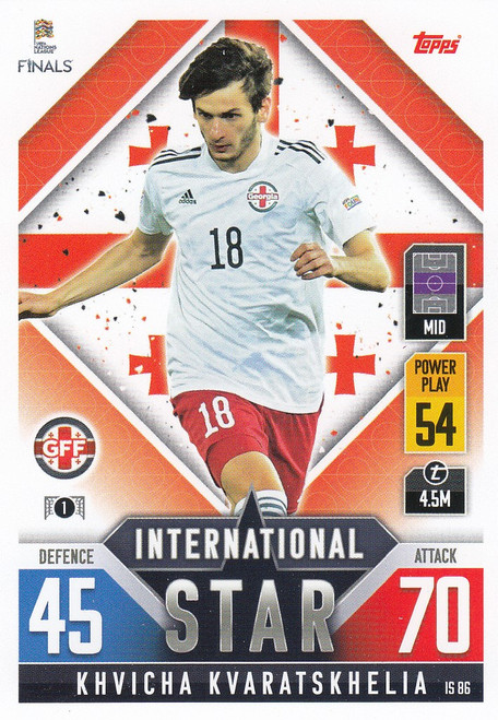 IS086 - Khvicha Kvaratskhelia (Georgia) - INTERNATIONAL STAR - Topps Match Attax 101 2022 (Nations League) - ROOKIE CARD RC