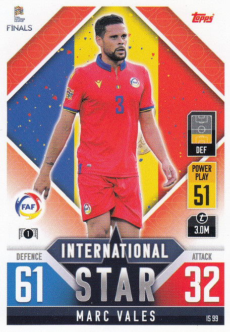 #IS99 Marc Vales (Andorra) Match Attax 101 2022 INTERNATIONAL STAR