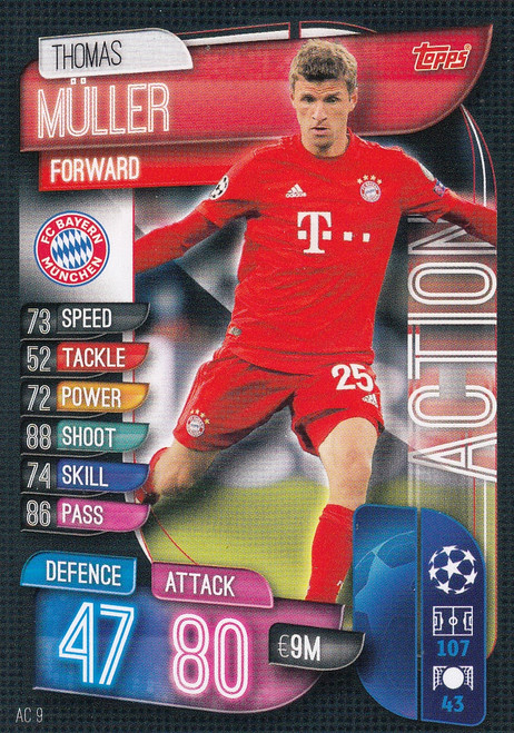 #AC9 Thomas Muller (FC Bayern Munchen) Match Attax EXTRA 2019/20 ACTION