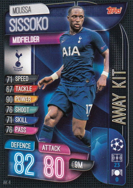 #AK4 Moussa Sissoko (Tottenham Hotspur) Match Attax EXTRA 2019/20 AWAY KIT