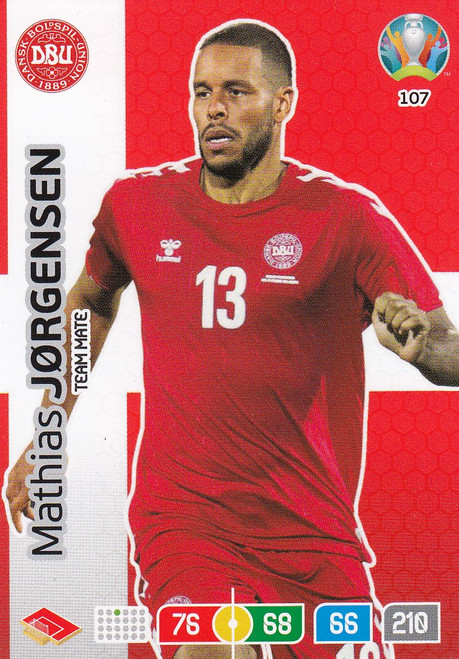 #107 Mathias Jorgensen (Denmark) Adrenalyn XL Euro 2020