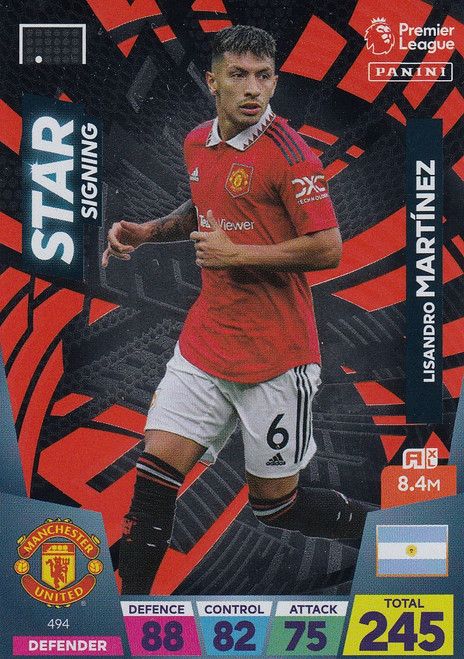 #494 Lisandro Martínez (Manchester United) Adrenalyn XL Premier League 2023 STAR SIGNING