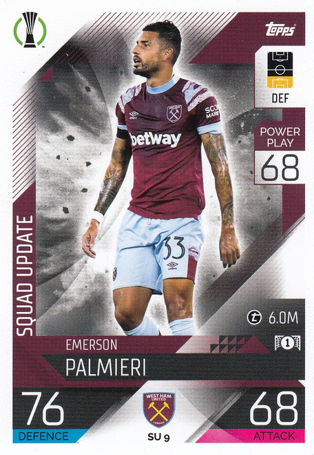 #SU9 Emerson Palmieri (West Ham United) Match Attax EXTRA Champions League 2022/23