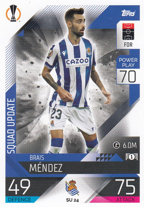 SU024 - Brais Méndez (Real Sociedad) - SQUAD UPDATE - Topps Match Attax Extra 2022/23