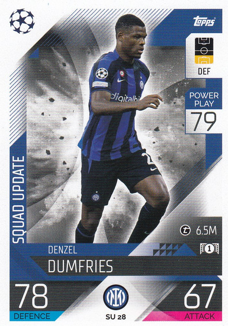 SU028 - Denzel Dumfries (Inter Milan) - SQUAD UPDATE - Topps Match Attax Extra 2022/23