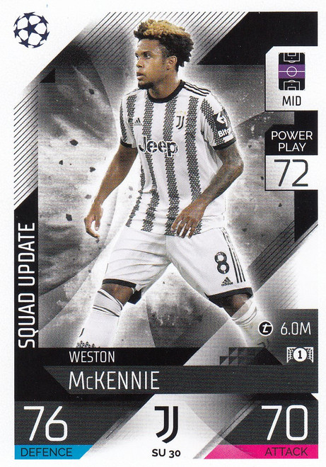 SU030 - Weston McKennie (Juventus) - SQUAD UPDATE - Topps Match Attax Extra 2022/23