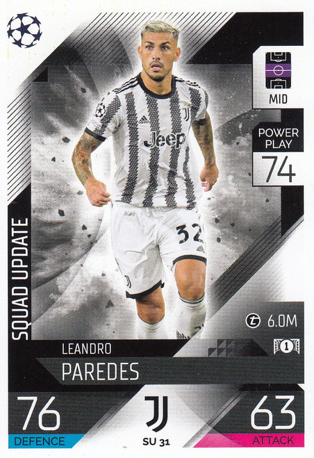 SU031 - Leandro Paredes (Juventus) - SQUAD UPDATE - Topps Match Attax Extra 2022/23