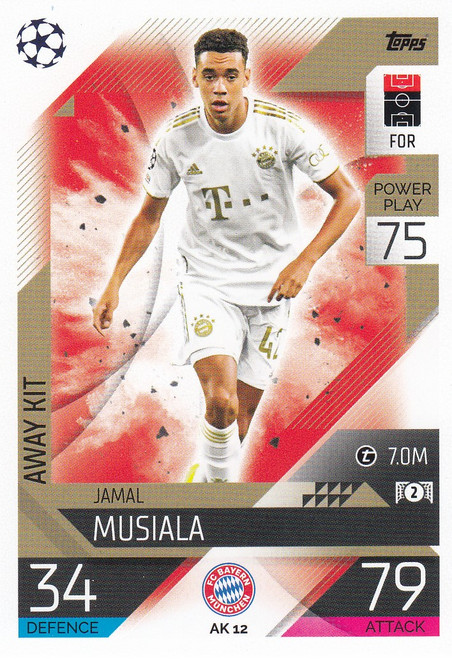 AK012 - Jamal Musiala (Bayern Münich) - AWAY KIT - Topps Match Attax Extra 2022/23