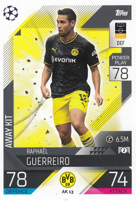 AK013 - Raphaël Guerreiro (Borussia Dortmund) - AWAY KIT - Topps Match Attax Extra 2022/23