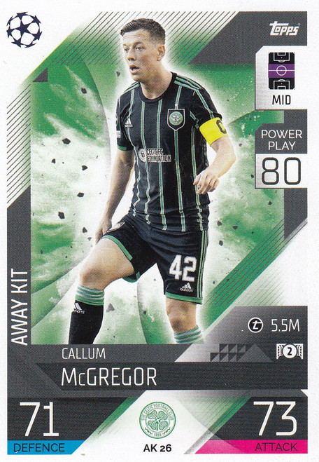 AK026 - Callum McGregor (Celtic) - AWAY KIT - Topps Match Attax Extra 2022/23