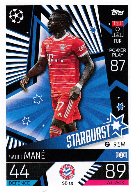 SB013 - Sadio Mané (Bayern Münich) - STARBURST - Topps Match Attax Extra 2022/23