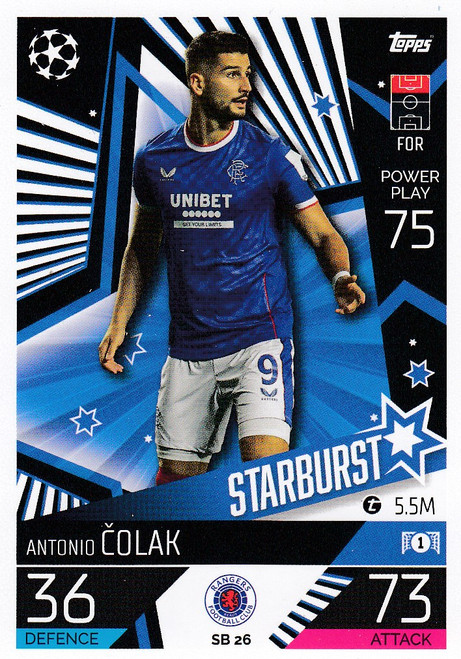 SB026 - Antonio Colak (Rangers) - STARBURST - Topps Match Attax Extra 2022/23