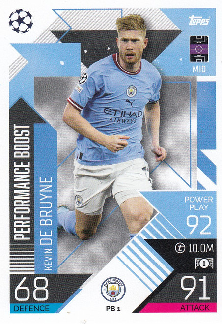 PB001 - Kevin De Bruyne (Manchester City) - PERFORMANCE BOOST - Topps Match Attax Extra 2022/23