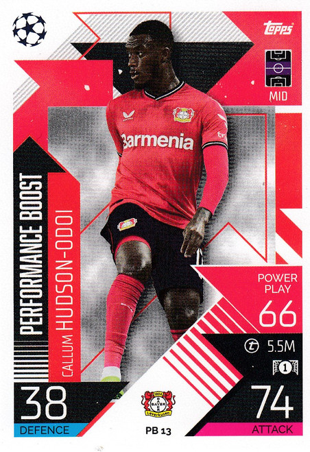 PB013 - Callum Hudson-Odoi (Bayer Leverkusen) - PERFORMANCE BOOST - Topps Match Attax Extra 2022/23