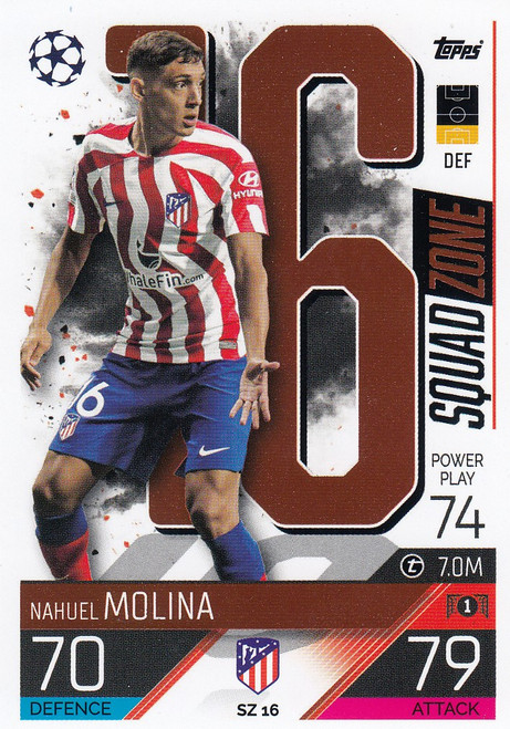 #SZ16 Nahuel Molina (Atlético de Madrid) Match Attax EXTRA Champions League 2022/23