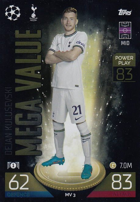 MV003 - Dejan Kulusevski (Tottenham) - MEGA VALUE - Topps Match Attax Extra 2022/23