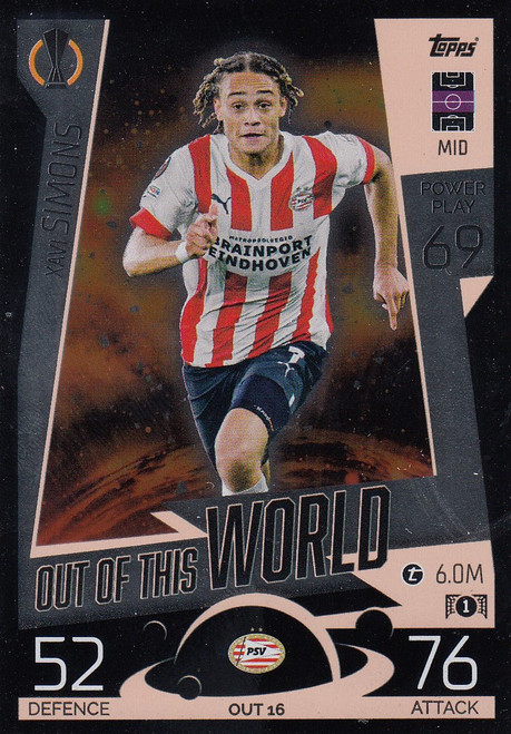 #OUT16 Xavi Simons (PSV Eindhoven) Match Attax EXTRA Champions League 2022/23