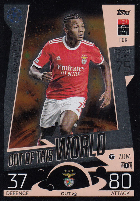 OUT023 - David Neres (Benfica) - OUT OF THIS WORLD - Topps Match Attax Extra 2022/23