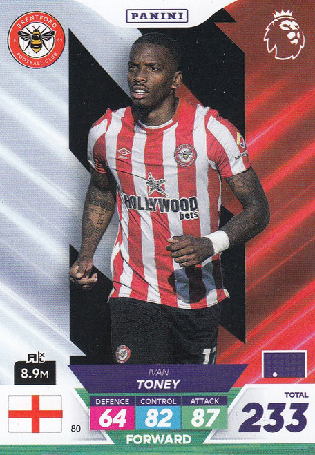 #80 Ivan Toney (Brentford) Adrenalyn XL Premier League PLUS 2023