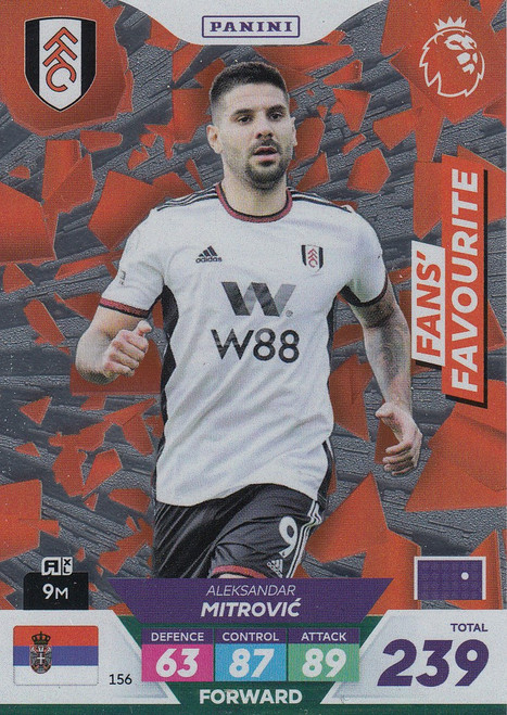 #156 Aleksandar Mitrovic (Fulham) Adrenalyn XL Premier League PLUS 2023 FANS FAVOURITE