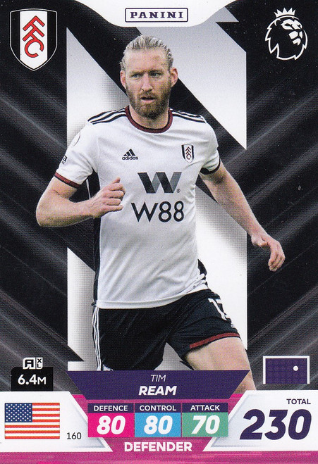 #160 Tim Ream (Fulham) Adrenalyn XL Premier League PLUS 2023