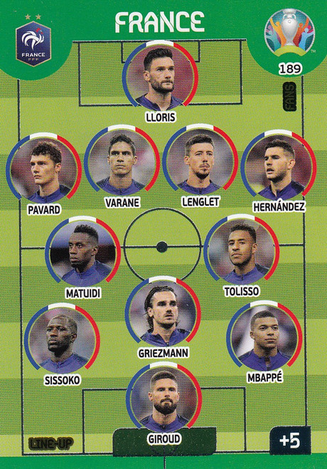 #189 Line Up (France) Adrenalyn XL Euro 2020