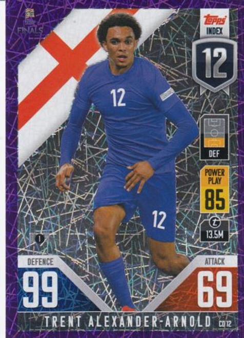 CD012 - Trent Alexander-Arnold (England) - PURPLE PARALLEL - Topps Match Attax 101 2022 (Nations League) CD012 - Trent Alexander-Arnold (England) - PURPLE PARALLEL - Topps Match Attax 101 2022 (Nations League)