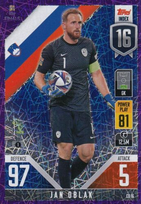 CD016 - Jan Oblak (Slovenia) - PURPLE PARALLEL - Topps Match Attax 101 2022 (Nations League) CD016 - Jan Oblak (Slovenia) - PURPLE PARALLEL - Topps Match Attax 101 2022 (Nations League)