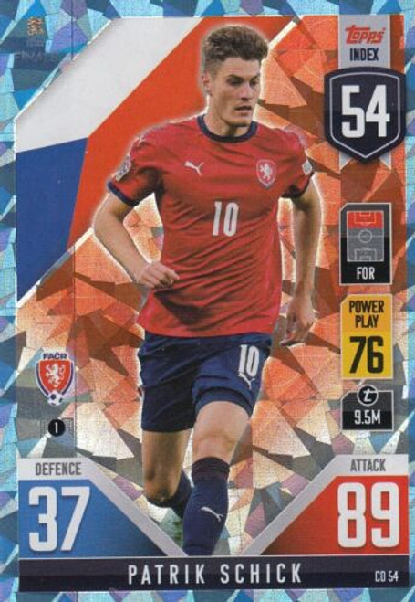 CD054 - Patrik Schick (Czech Republic) - CRYSTAL PARALLEL - Topps Match Attax 101 2022 (Nations League) CD054 - Patrik Schick (Czech Republic) - CRYSTAL PARALLEL - Topps Match Attax 101 2022 (Nations League)
