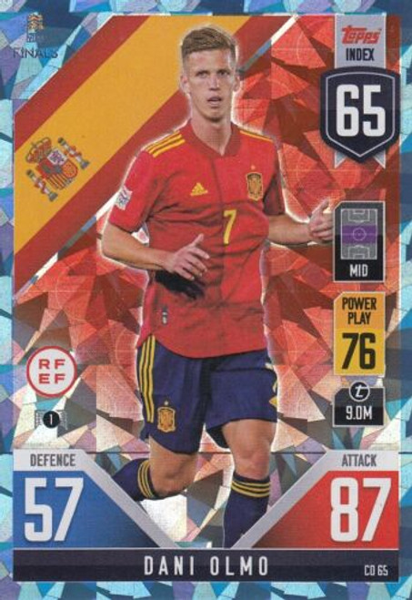 #CD65 Dani Olmo (Spain) Match Attax 101 2022 BLUE CRYSTAL PARALLEL