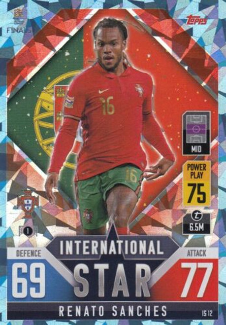IS012 - Renato Sanches (Portugal) - CRYSTAL PARALLEL (INTERNATIONAL STAR) - Topps Match Attax 101 2022 (Nations League) IS012 - Renato Sanches (Portugal) - CRYSTAL PARALLEL (INTERNATIONAL STAR) - Topps Match Attax 101 2022 (Nations League)