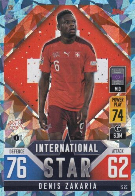 IS026 - Denis Zakaria (Switzerland) - CRYSTAL PARALLEL (INTERNATIONAL STAR) - Topps Match Attax 101 2022 (Nations League) IS026 - Denis Zakaria (Switzerland) - CRYSTAL PARALLEL (INTERNATIONAL STAR) - Topps Match Attax 101 2022 (Nations League)